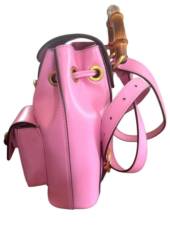 NWT Gucci Bamboo Mini Backpack Pink Leather Box Dust Bag Cards Rare main image 15